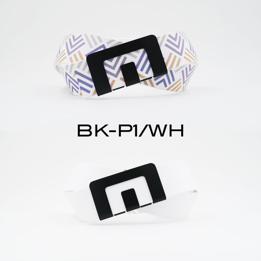 MIN BELT - BLACK BUCKLE, WHITE P1 STRAP
